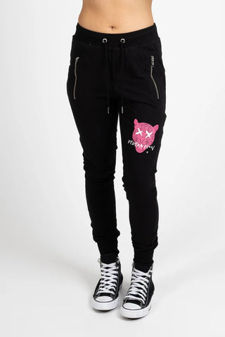 Escape Trackies Leopard - Black/Pink - F1024FST.701.BK - All About A Girl