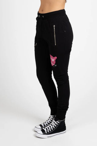 Escape Trackies Leopard - Black/Pink - F1024FST.701.BK - All About A Girl
