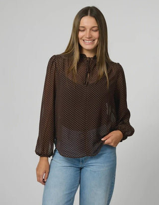 Esme Blouse - Chocolate Pin - SG26SS532 - All About A Girl
