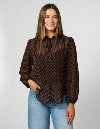 Esme Blouse - Chocolate Pin - SG26SS532 - All About A Girl