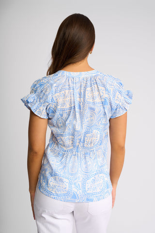 Evelyn Top With Shirring - Palma - 4486P - All About A Girl