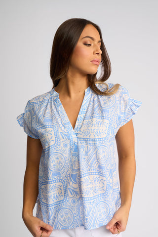 Evelyn Top With Shirring - Palma - 4486P - All About A Girl