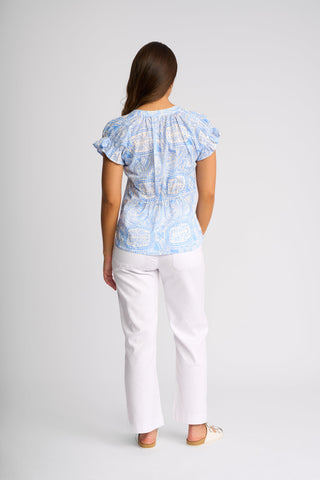 Evelyn Top With Shirring - Palma - 4486P - All About A Girl