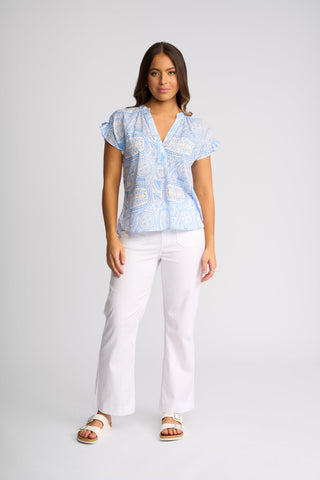 Evelyn Top With Shirring - Palma - 4486P - All About A Girl