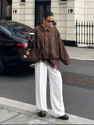 Yuzu Suede Bomber - Chocolate
