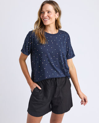 Festive Spot Tee - Navy