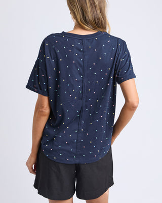 Festive Spot Tee - Navy