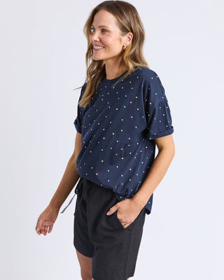 Festive Spot Tee - Navy