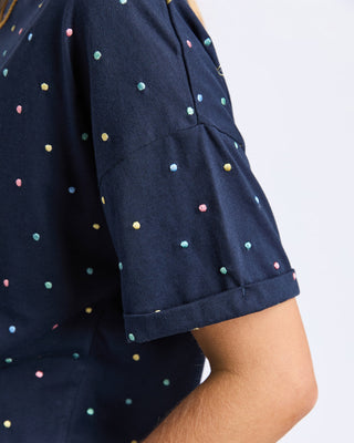 Festive Spot Tee - Navy