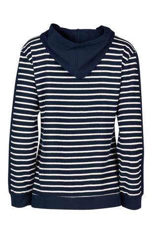 Long Sleeve Hoodie With Sleeve Panel Trim - Foil Stripe