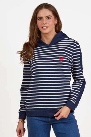 Long Sleeve Hoodie With Sleeve Panel Trim - Foil Stripe