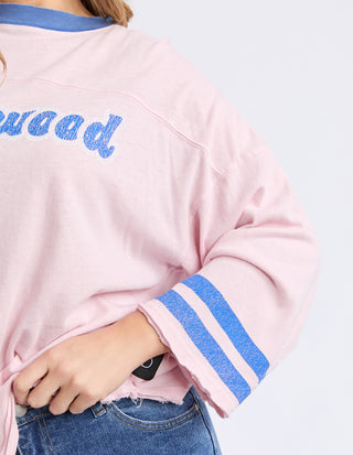 Ringer Long Sleeved Tee - Pale Pink