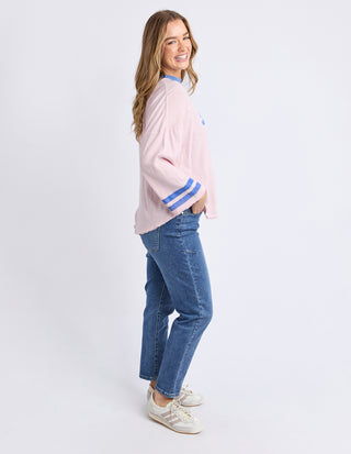 Ringer Long Sleeved Tee - Pale Pink