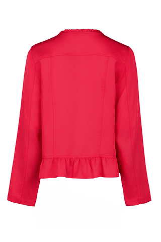 Frill Hem Jacket - Cherry - 2047N - All About A Girl