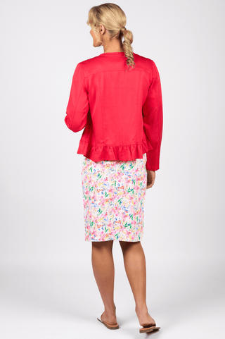 Frill Hem Jacket - Cherry - 2047N - All About A Girl
