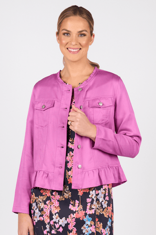 Frill Hem Jacket - Orchid - 2047N - All About A Girl