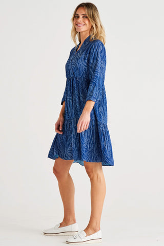 Georgiana Dress - Blue Print - BB8246 - allaboutagirl