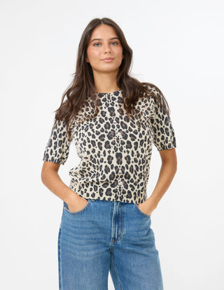 Grace Knit Top - Leopard - SG26SS481 - All About A Girl