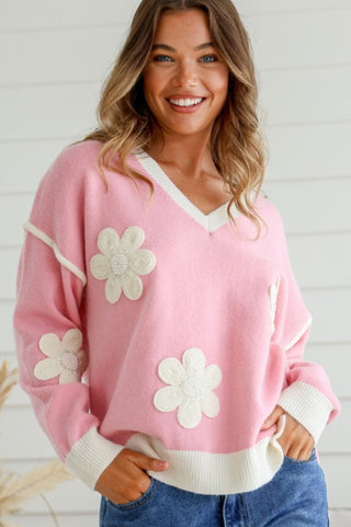 Grace+Co Minature Pearl Provence Knit - Soft Pink - mb1119 - allaboutagirl