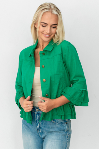 Frilled Jacket - Green