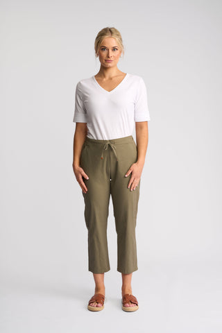 Henley 7/8 Pull On Pants - Army - 5791A - All About A Girl