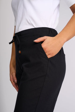 Henley 7/8 Pull On Pants - Black - 5791A - All About A Girl