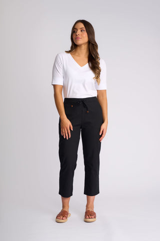 Henley 7/8 Pull On Pants - Black - 5791A - All About A Girl