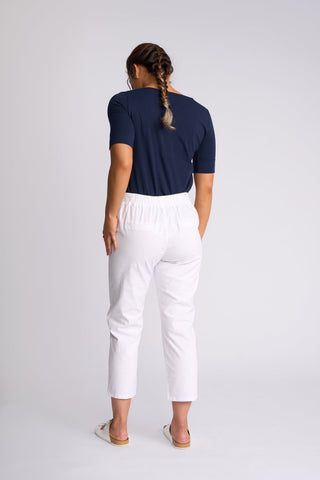 Henley 7/8 Pull On Pants - White SS - 5791A - All About A Girl