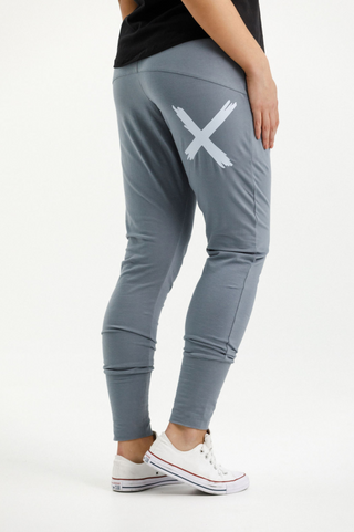 Apartment Pants - Storm Grey With Sky Cross