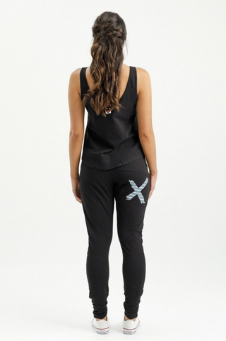 Apartment Pants - Black with Stormy Stripe Cross