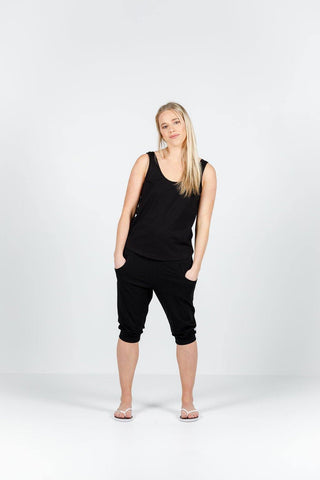 Homelee 3/4 Apartment Pants - Black with Black Cross - HL127 BMX - allaboutagirl