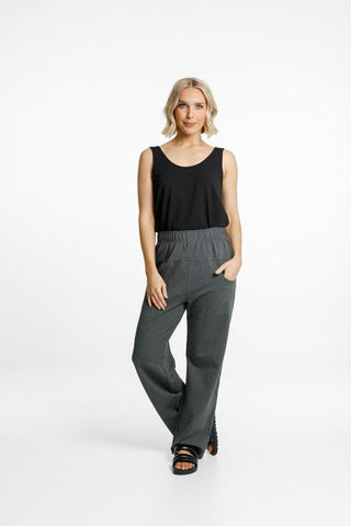 Homelee Avenue Pants - Charcoal with Black Cross - HL266 W05 - allaboutagirl