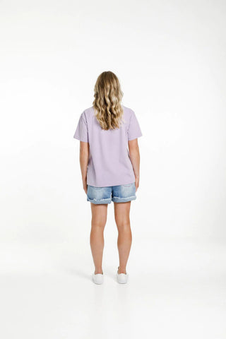 Homelee Chris Tee - Periwinkle with Stripe Cross - HL394 23 - allaboutagirl