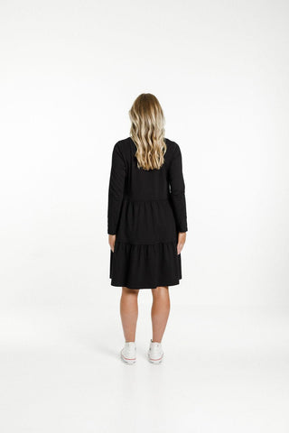 Homelee Kylie Long Sleeve Dress - Black - HL299 BLK - allaboutagirl