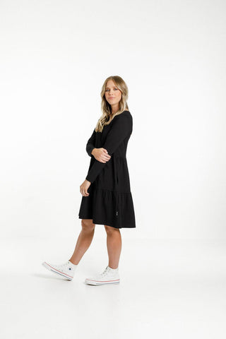 Homelee Kylie Long Sleeve Dress - Black - HL299 BLK - allaboutagirl