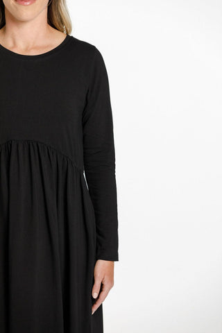 Homelee Margot Long Sleeve Dress - Black - HL419 BLK - allaboutagirl