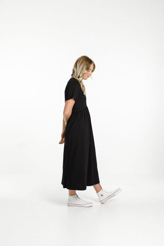 Homelee Margot Short Sleeve Dress - Black - HL418 BLK - allaboutagirl
