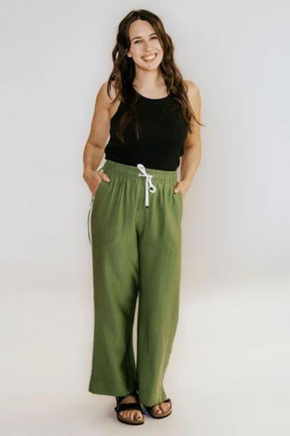 Moke Indiana Wide Leg Pants - Dill