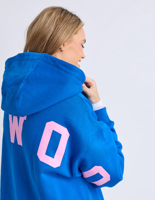 Interval Hoodie - Cobalt with Pink