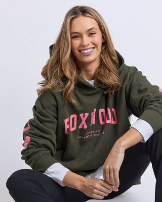 Interval Hoodie - Dark Khaki With Coral - 5572126.DKHA - All About A Girl