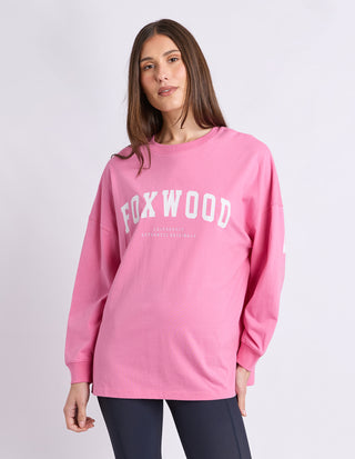 Interval Long Sleeve Tee - Bubblegum Pink With White