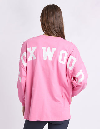 Interval Long Sleeve Tee - Bubblegum Pink With White