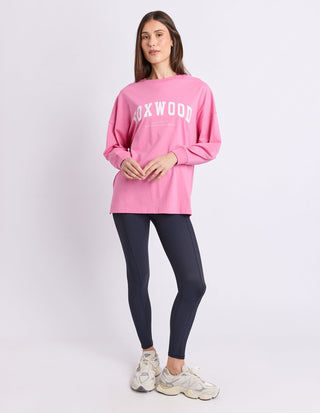Interval Long Sleeve Tee - Bubblegum Pink With White - 55X0330.BPNK - All About A Girl