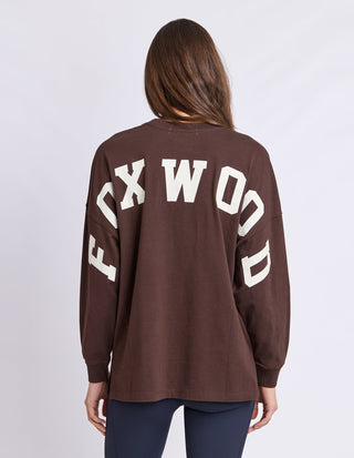 Interval Long Sleeve Tee - Coffee Bean/White - 55X0330.WCOF - All About A Girl
