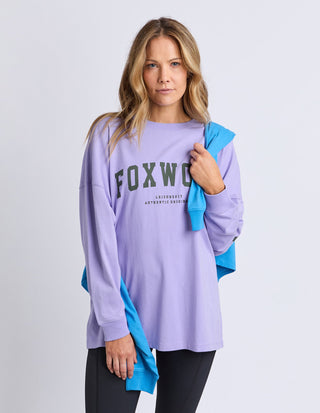 Interval Long Sleeve Tee - Lavender with Khaki - 55X0330.LAV - All About A Girl
