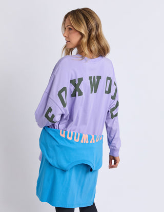 Interval Long Sleeve Tee - Lavender with Khaki - 55X0330.LAV - All About A Girl