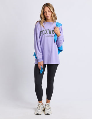 Interval Long Sleeve Tee - Lavender with Khaki - 55X0330.LAV - All About A Girl