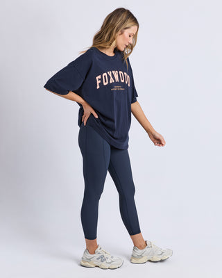 Interval Short Sleeve Tee - Navy/Orange