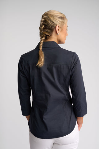 Isla Shirt With Side Ribbing - Ink -  - All About A Girl
