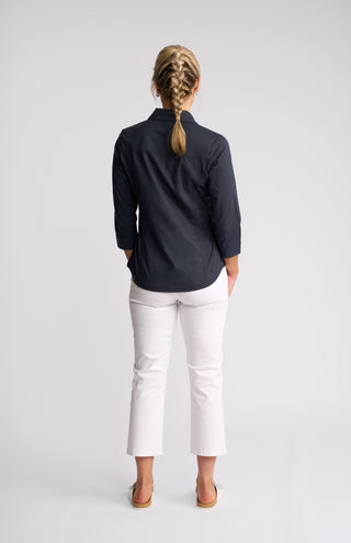 Isla Shirt With Side Ribbing - Ink -  - All About A Girl